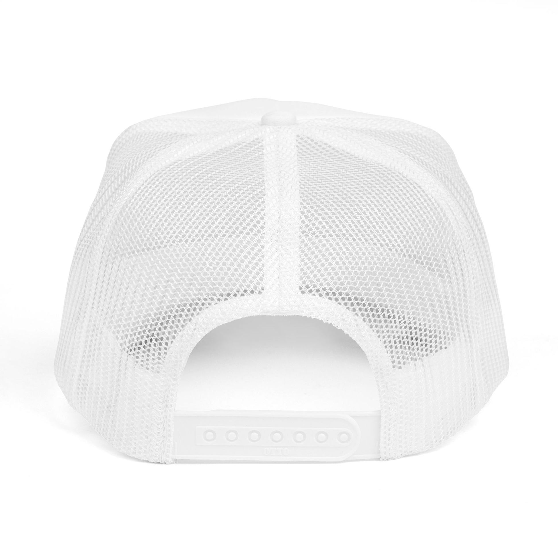 White mesh cap on a white background