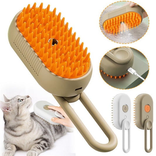 3 - in - 1 Electric Pet Brush – Spray, Steam & Grooming Comb - Novusyes