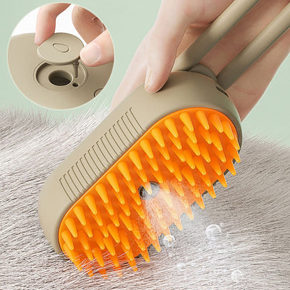 3-in-1 Electric Pet Brush – Spray, Steam & Grooming Comb