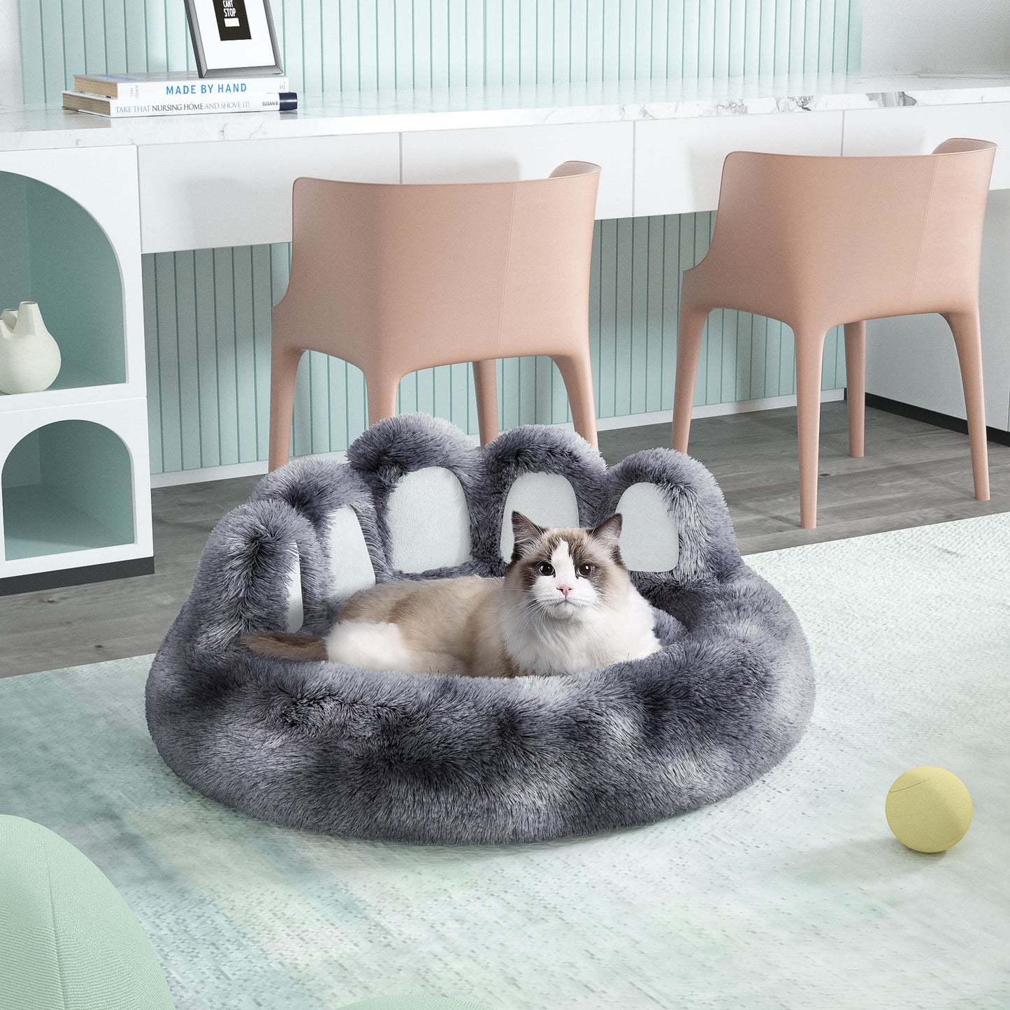 Luxury Plush Bear Paw Cat & Dog Bed