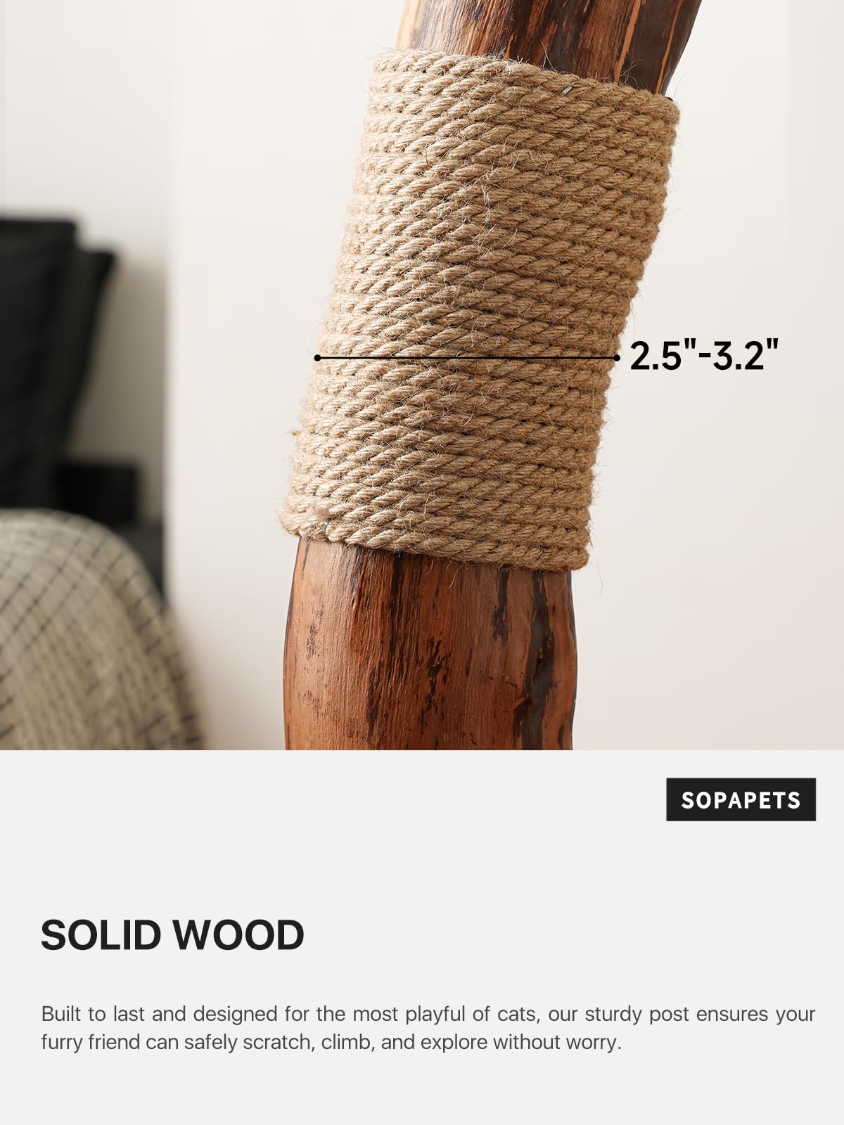 40 Inch Tall Modern Solid Wood Cat Tree Tower for Indoor Cats Large Adult, Sturdy Heavy - Duty Cat Condo with Scratching Post, Perch, Scratcher, Platform, Cozy Hideaway - Novusyes