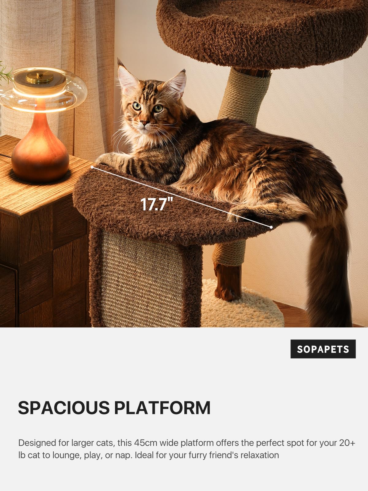 40 Inch Tall Modern Solid Wood Cat Tree Tower for Indoor Cats Large Adult, Sturdy Heavy - Duty Cat Condo with Scratching Post, Perch, Scratcher, Platform, Cozy Hideaway - Novusyes