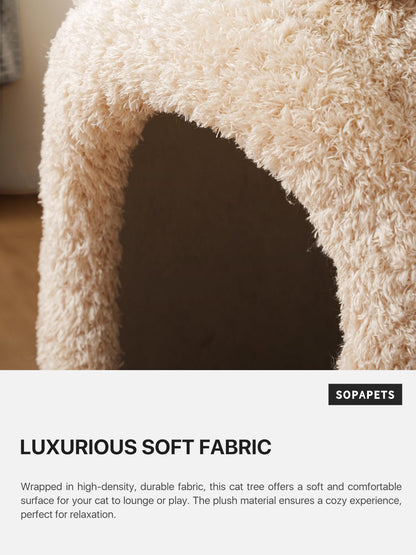 40 Inch Tall Modern Solid Wood Cat Tree Tower for Indoor Cats Large Adult, Sturdy Heavy - Duty Cat Condo with Scratching Post, Perch, Scratcher, Platform, Cozy Hideaway - Novusyes