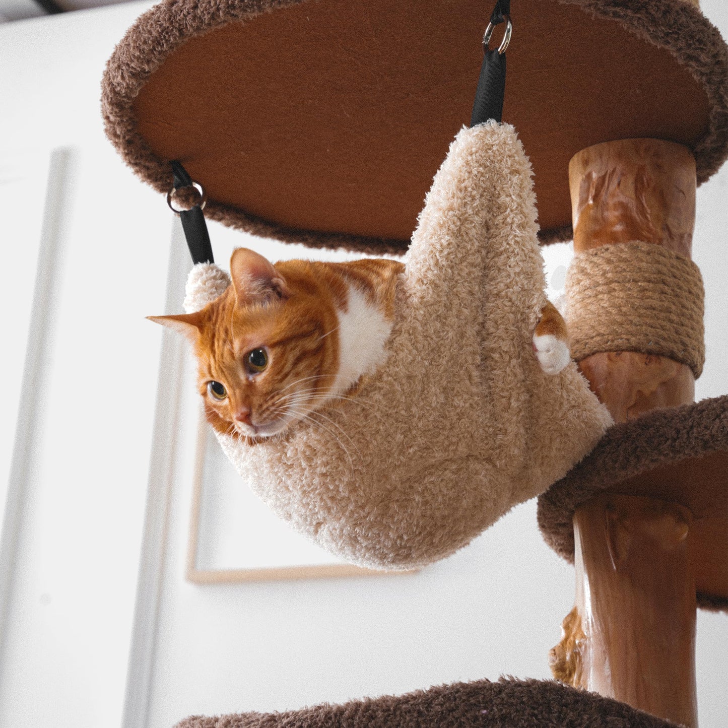 40 Inch Tall Modern Solid Wood Cat Tree Tower for Indoor Cats Large Adult, Sturdy Heavy - Duty Cat Condo with Scratching Post, Perch, Scratcher, Platform, Cozy Hideaway - Novusyes