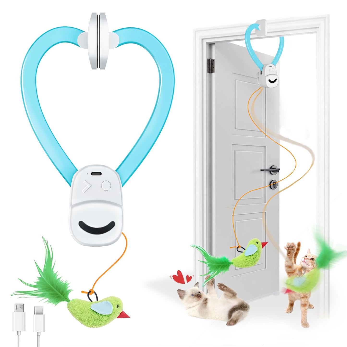 Interactive Cat Toy – Automatic Flying Feather Wand for Indoor Cats & Kittens