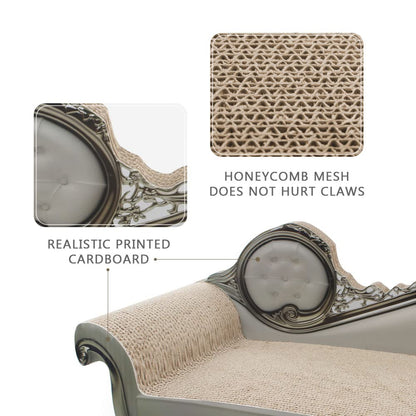 Novusyes Cat Scratcher Sofa Bed – Luxury Corrugated Cardboard Lounge with Mat
