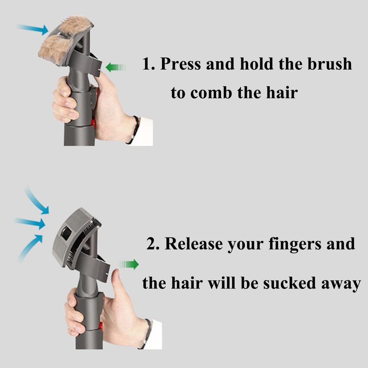 Pet Dog Hair Brush Vacuum Attachment Pet Grooming Kit for Dyson, Dog Grooming Vacuum Attachment Kit(GRAY, C)