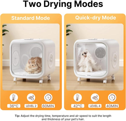 Automatic Pet Dryer Box 75L – Smart, Ultra-Quiet & Safe Drying for Cats & Small Dogs
