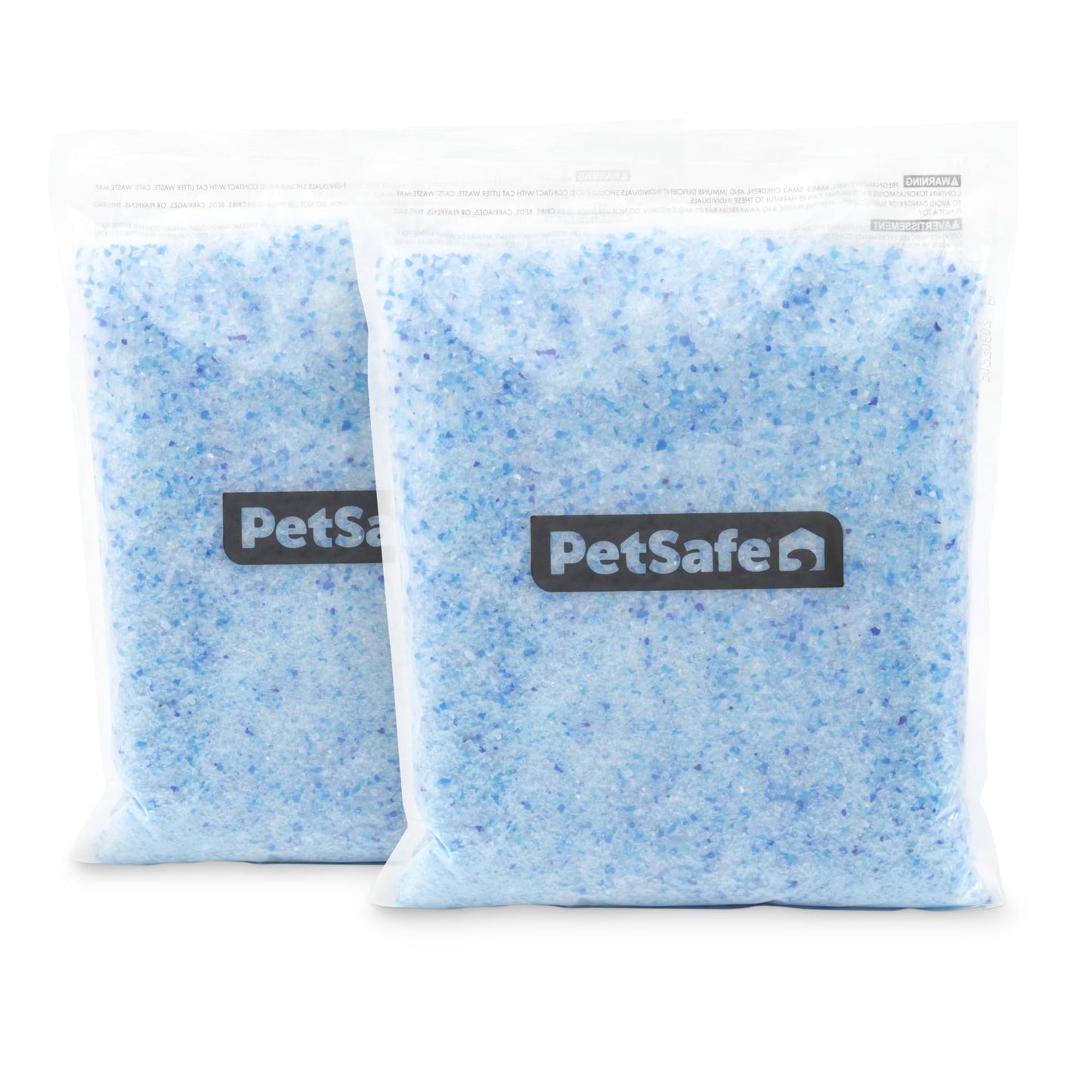 PetSafe ScoopFree Crystal Cat Litter Refills, Fresh Scent, 2-Pack, blue silica crystals.