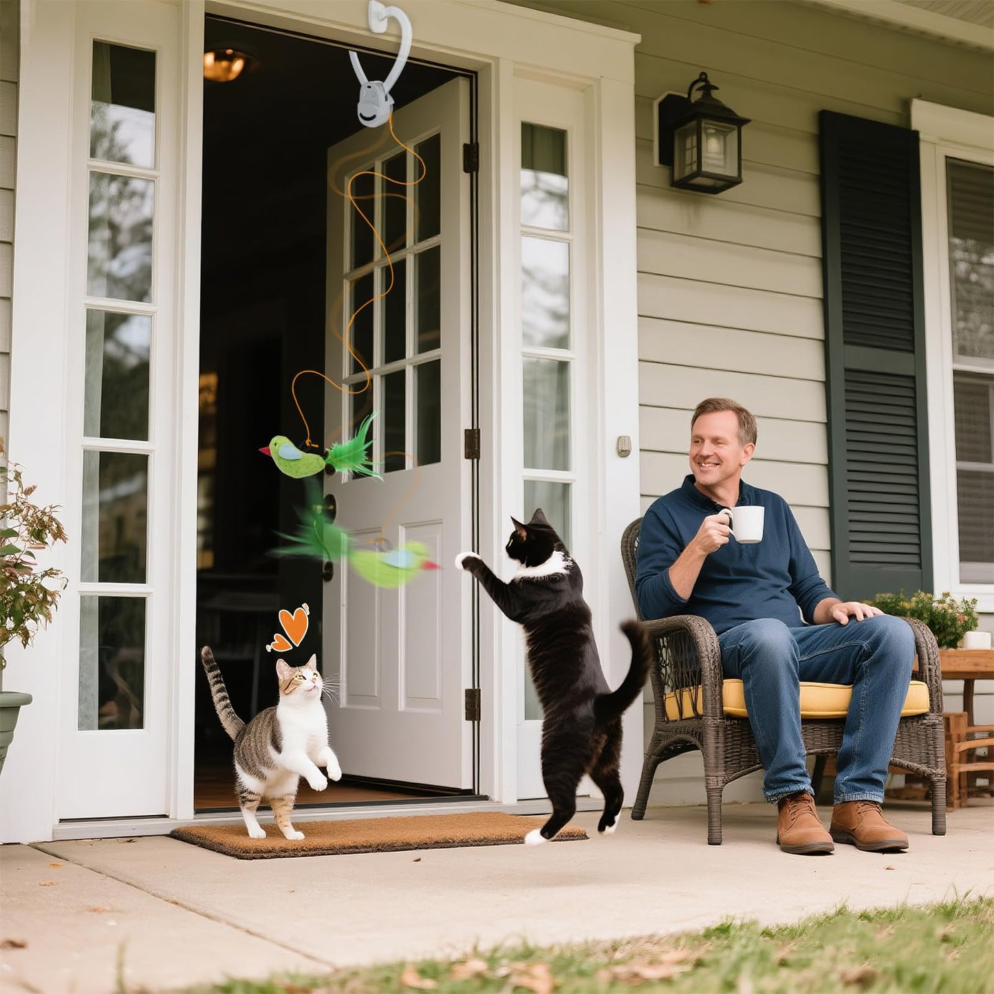 Interactive Cat Toy – Automatic Flying Feather Wand for Indoor Cats & Kittens