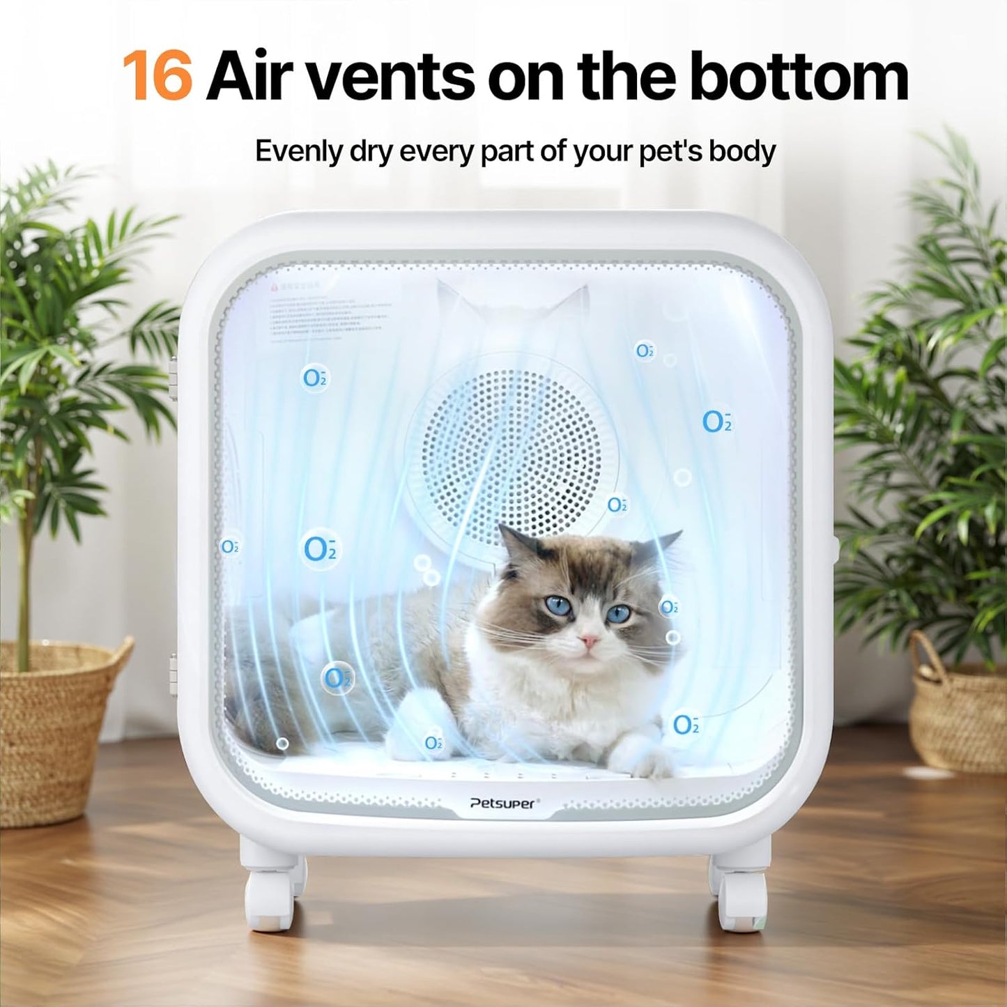 Automatic Pet Dryer Box 75L – Smart, Ultra-Quiet & Safe Drying for Cats & Small Dogs