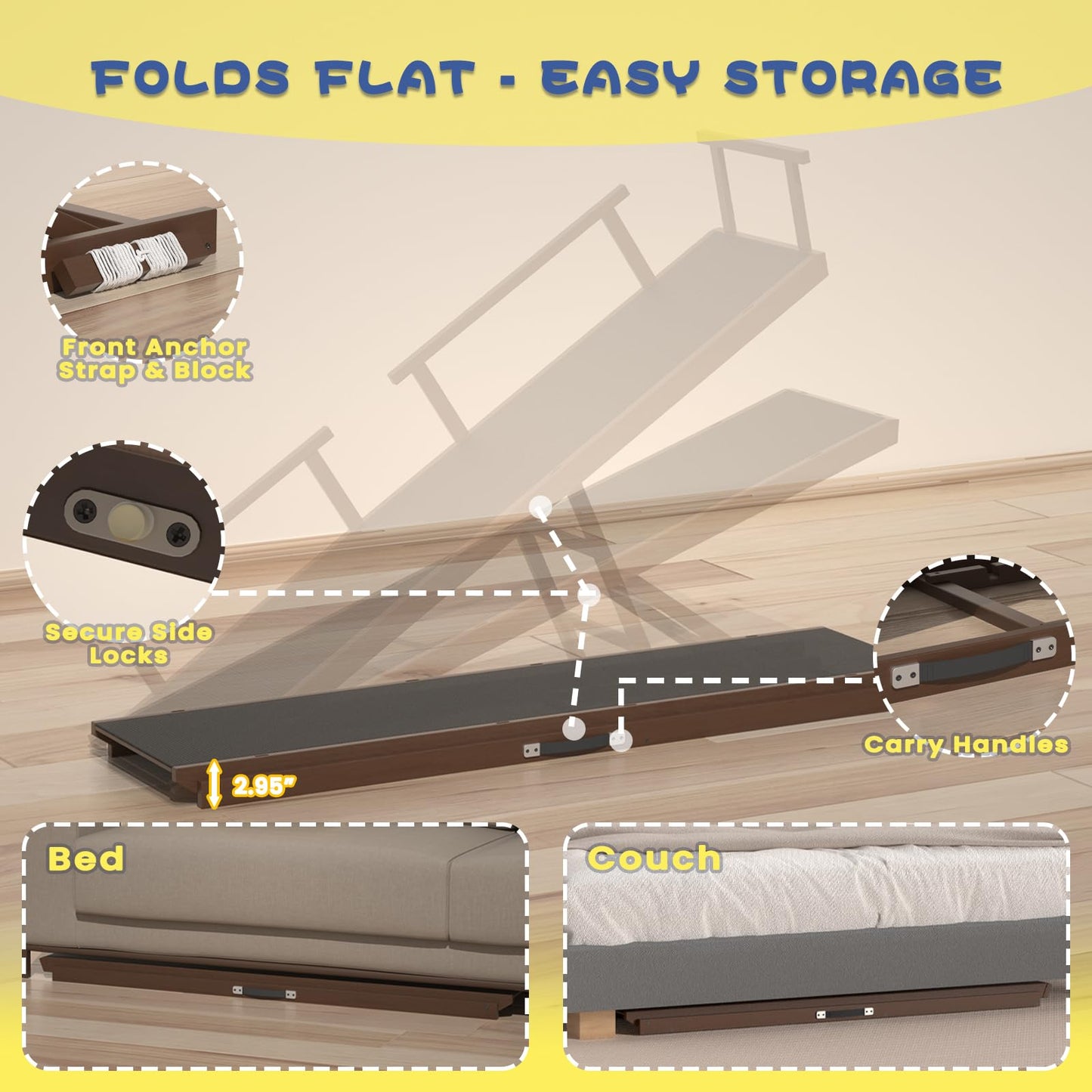 CouchDog Ramp for Couch – Adjustable, Non-Slip & Foldable