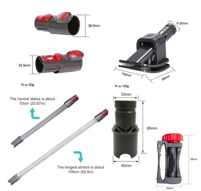 Pet Dog Hair Brush Vacuum Attachment Pet Grooming Kit for Dyson, Dog Grooming Vacuum Attachment Kit(GRAY, C)