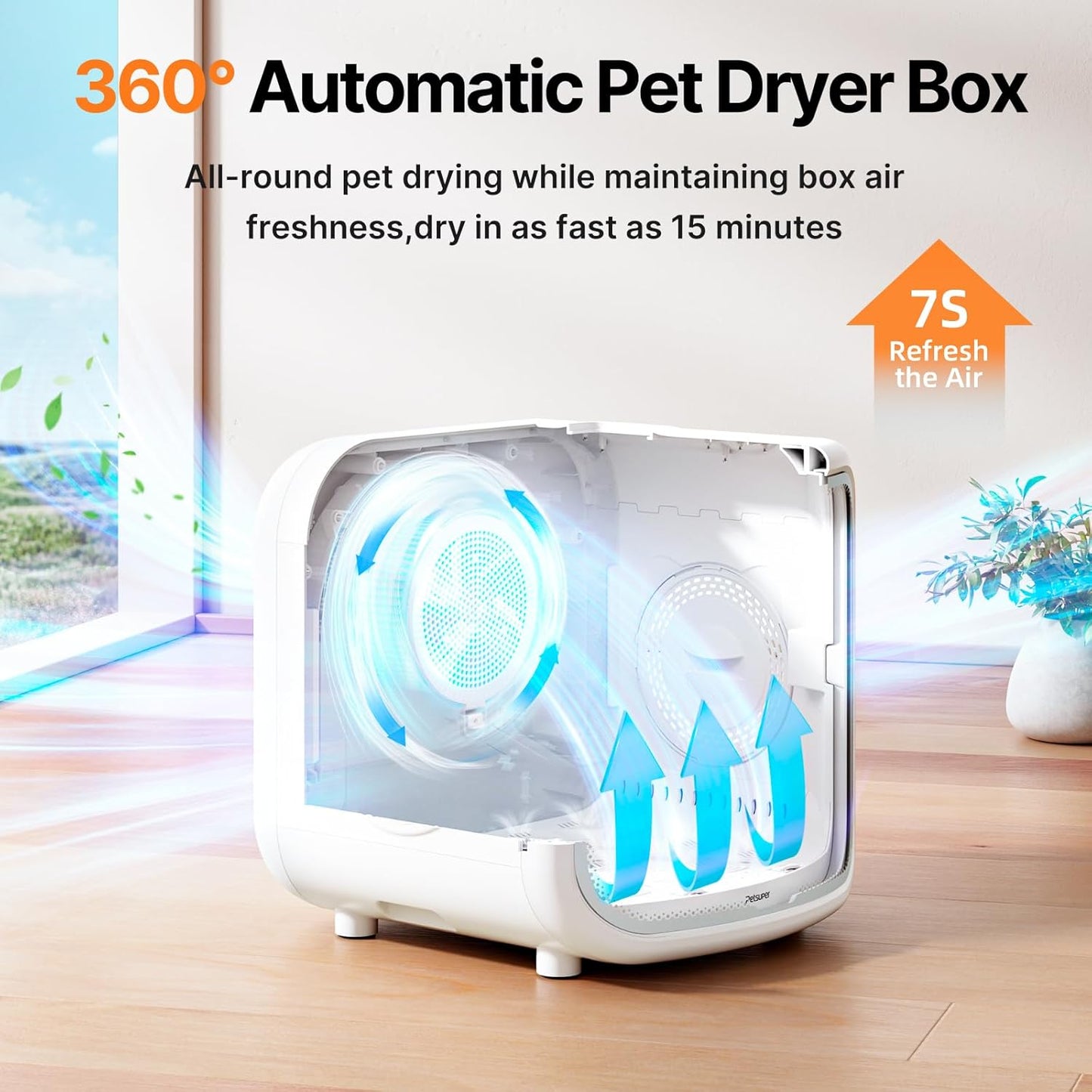 Automatic Pet Dryer Box 75L – Smart, Ultra-Quiet & Safe Drying for Cats & Small Dogs