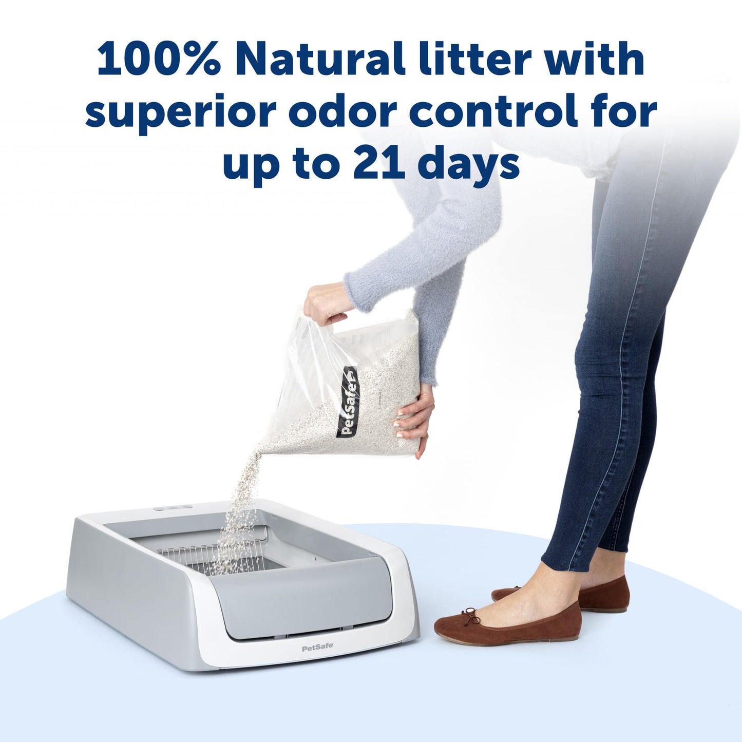 PetSafe ScoopFree Crystal Cat Litter Refill - Fresh Scent, 2-Pack, poured into a ScoopFree litter box.