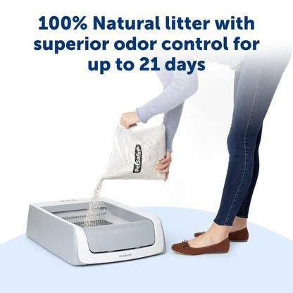 PetSafe ScoopFree Crystal Cat Litter Refill - Fresh Scent, 2-Pack, poured into a ScoopFree litter box.