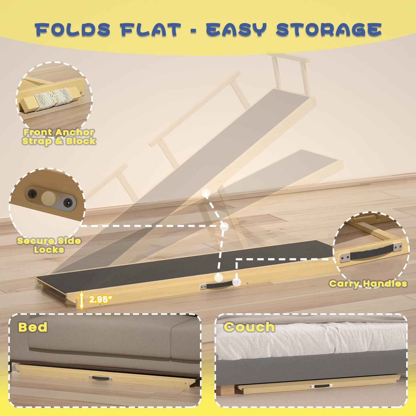 CouchDog Ramp for Couch – Adjustable, Non-Slip & Foldable