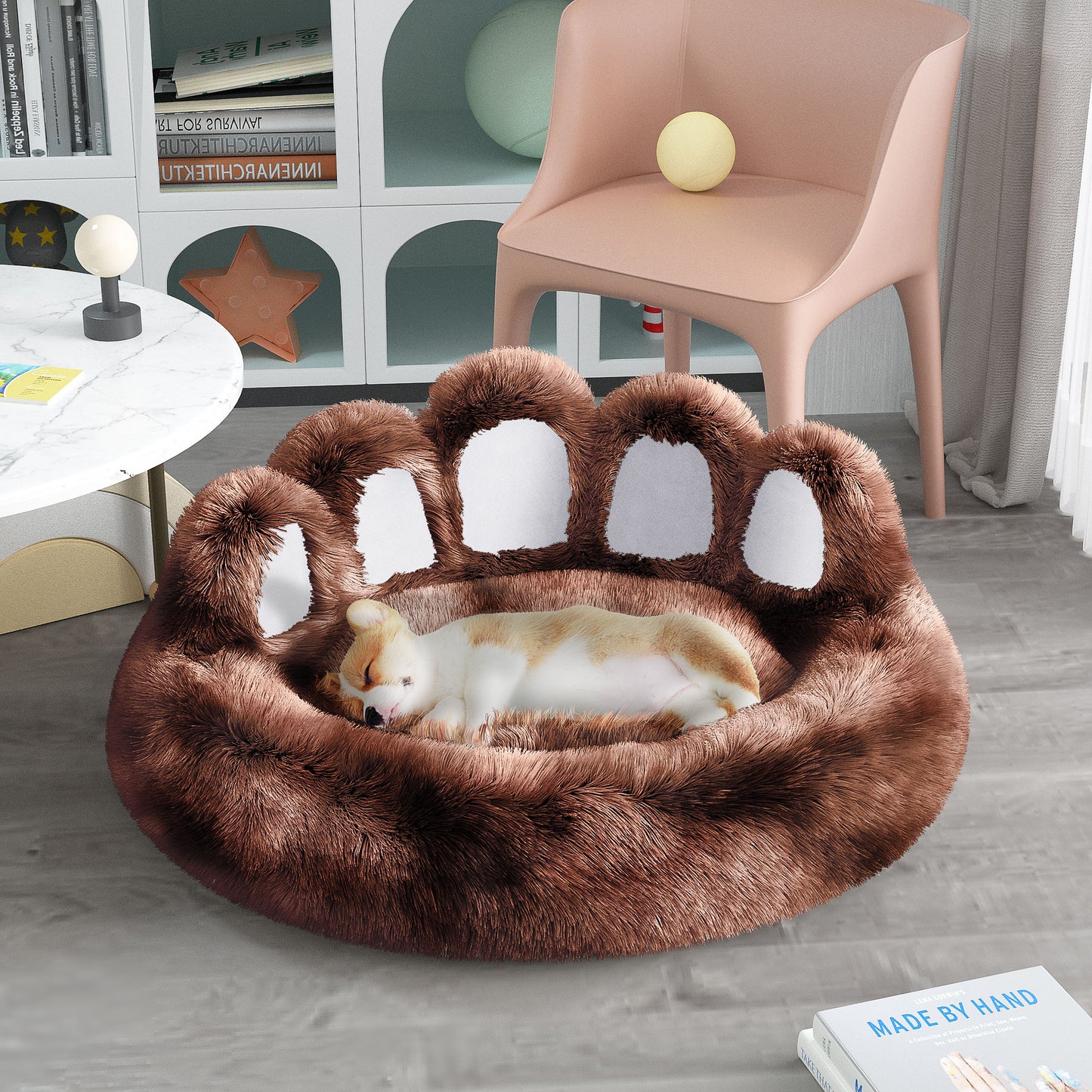 Luxury Plush Bear Paw Cat & Dog Bed