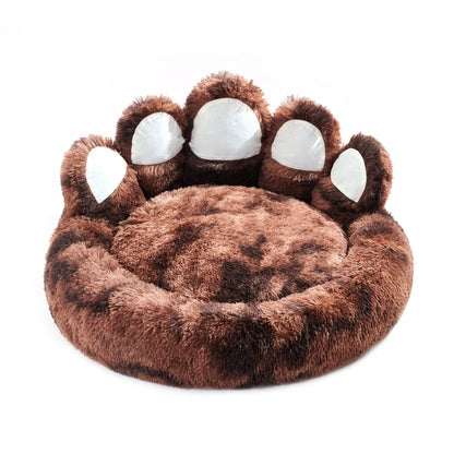 Luxury Plush Bear Paw Cat & Dog Bed