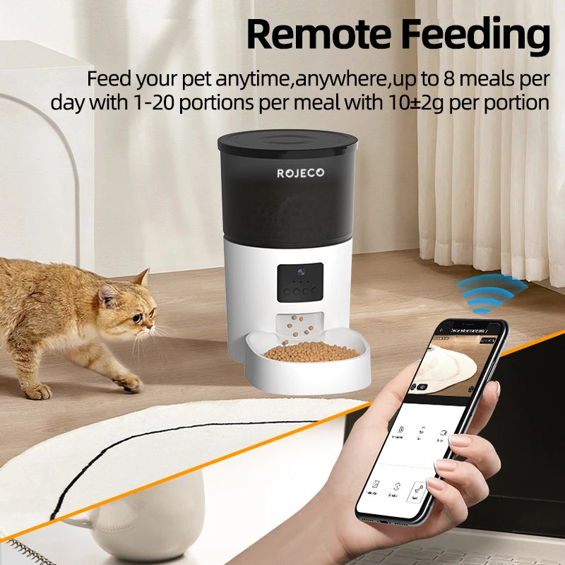 Smart Automatic Pet Feeder with App & Camera – For Cats and Small Dogs