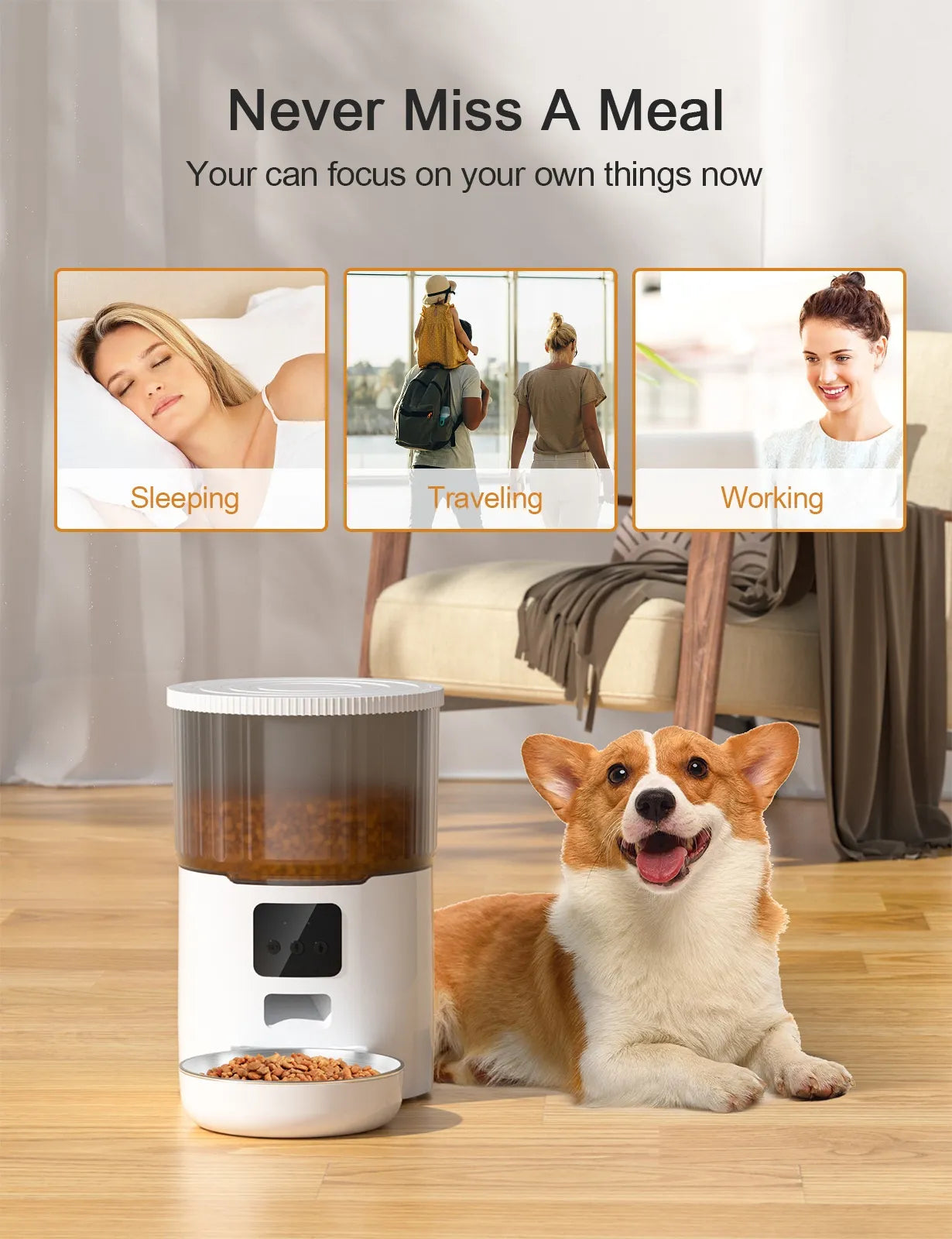 Smart Automatic Pet Feeder – 4L (For Cats & Dogs)