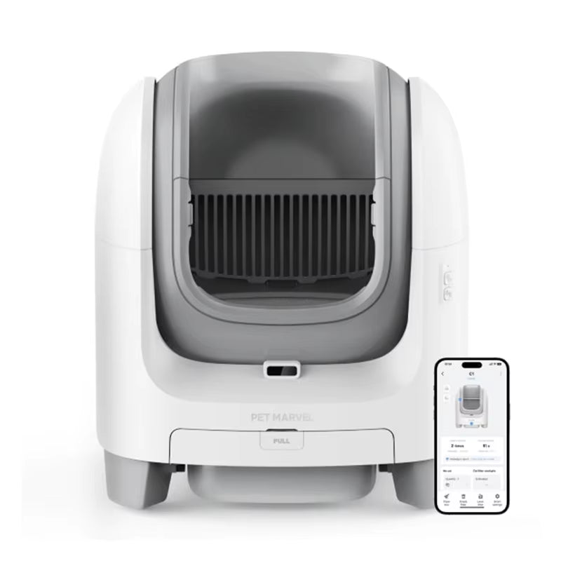 Intelligent Automatic Cat Litter Pan Extra Large Open Litter Pan Splash-Proof Electric Scooper Cat Sensor 9L