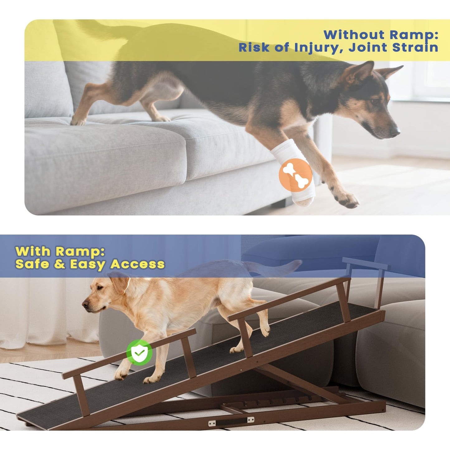 CouchDog Ramp for Couch – Adjustable, Non - Slip & Foldable - Novusyes