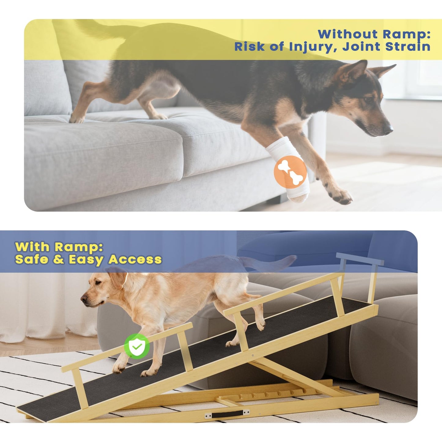 CouchDog Ramp for Couch – Adjustable, Non - Slip & Foldable - Novusyes
