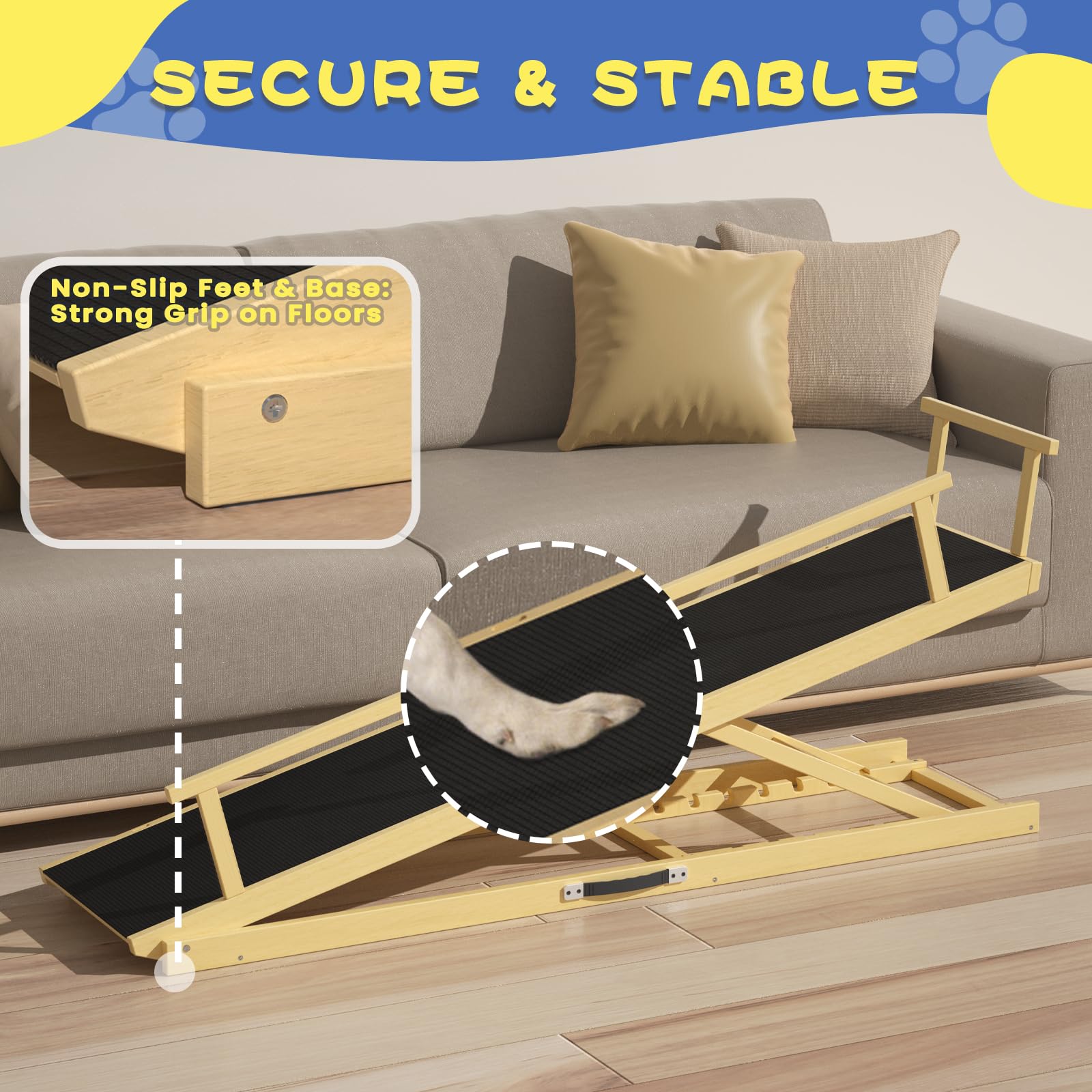 CouchDog Ramp for Couch – Adjustable, Non - Slip & Foldable - Novusyes
