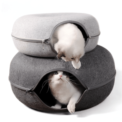CozyPaws™ 2 - in - 1 Donut Cat Tunnel - Novusyes