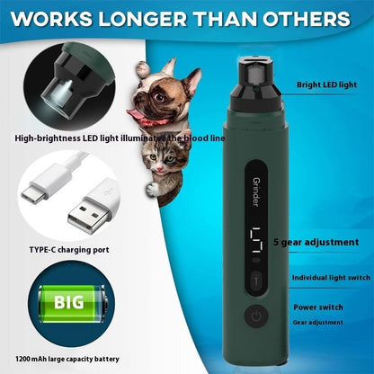Electric Pet Nail Grinder – Quiet 5 - Speed Nail Trimmer for Dogs & Cats | Novusyes - Novusyes