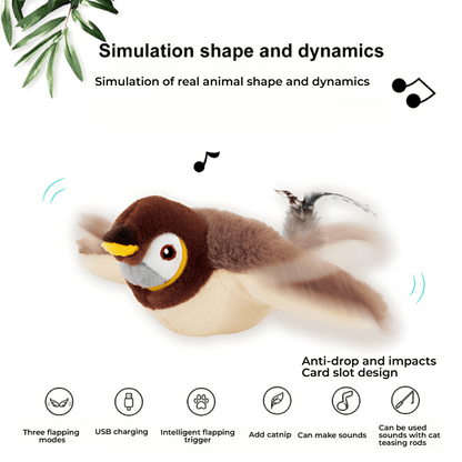 Flapping Kitten Interactive Toy – USB & Catnip - Novusyes