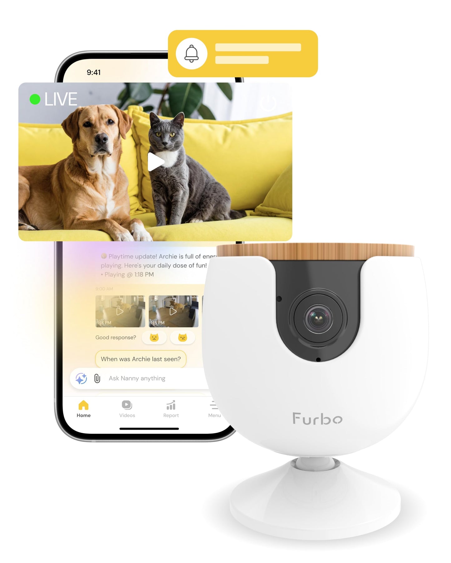 Furbo 360° Dog Camera – Smart Pet Monitor with Treat Toss & Alerts - Novusyes