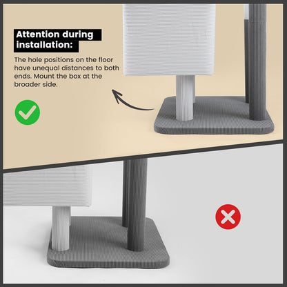 Gardner Pet 65in Heavy Duty Cat Tree Tower for Large Cats, Multi - Level Cat Furniture with Replaceable Sisal Scratching Post, Hammock | Extra - Large Platform & Condo (Black Red, Basic φ:2.84") - Novusyes