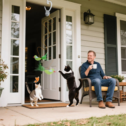 Interactive Cat Toy – Automatic Flying Feather Wand for Indoor Cats & Kittens - Novusyes