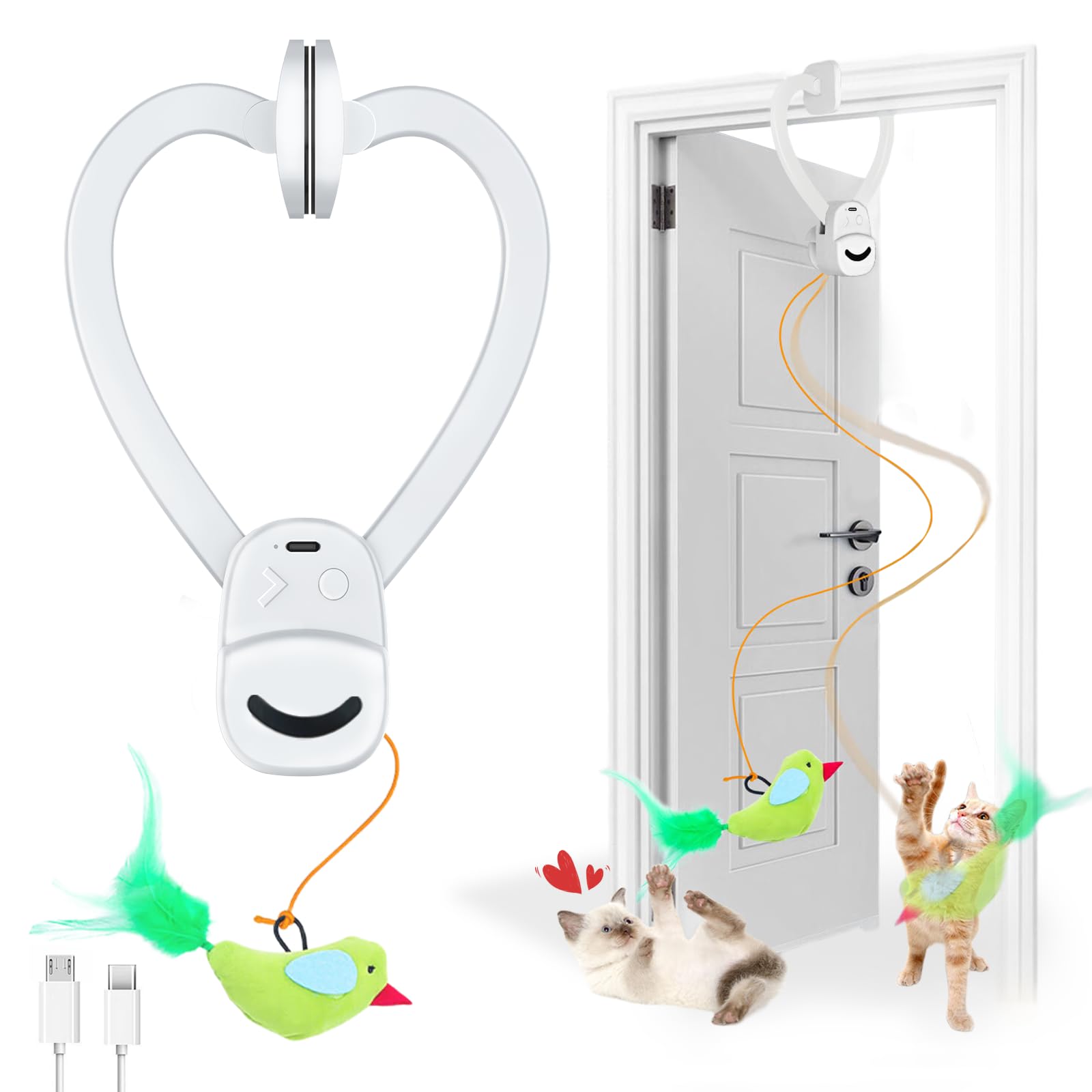 Interactive Cat Toy – Automatic Flying Feather Wand for Indoor Cats & Kittens - Novusyes