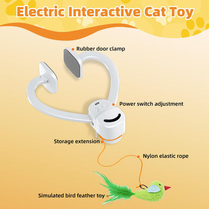 Interactive Cat Toy – Automatic Flying Feather Wand for Indoor Cats & Kittens - Novusyes