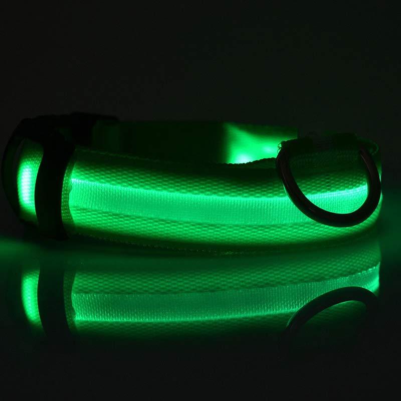 Nylon LED Pet Dog Luminous Collar Night Safety Flashing Glow in Dark Dog Cat Leash Adjustable Pet Supplies - Novusyes