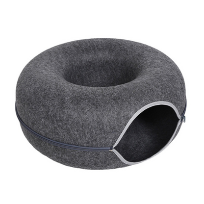 CozyPaws™ 2-in-1 Donut Cat Tunnel – Sleep & Play in Purr-fection
