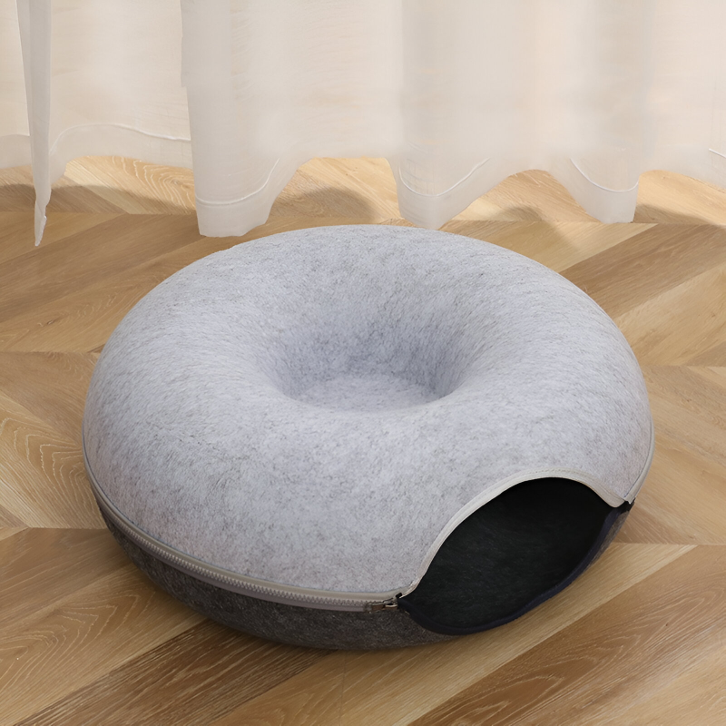 CozyPaws™ 2-in-1 Donut Cat Tunnel – Sleep & Play in Purr-fection