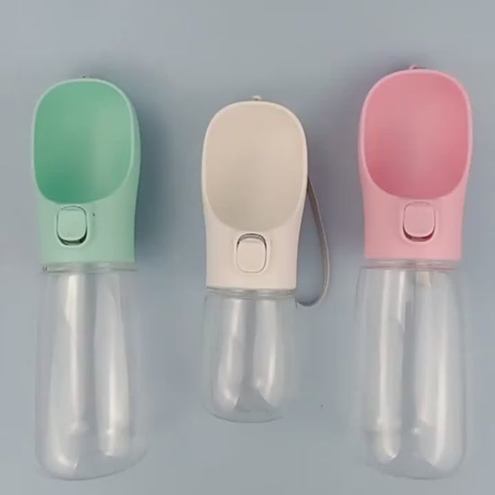 Pet travel water bottle, easy to carry, lightweight, and convenient for hydration on the go.