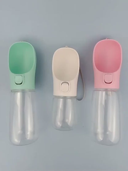 Pet travel water bottle, easy to carry, lightweight, and convenient for hydration on the go.