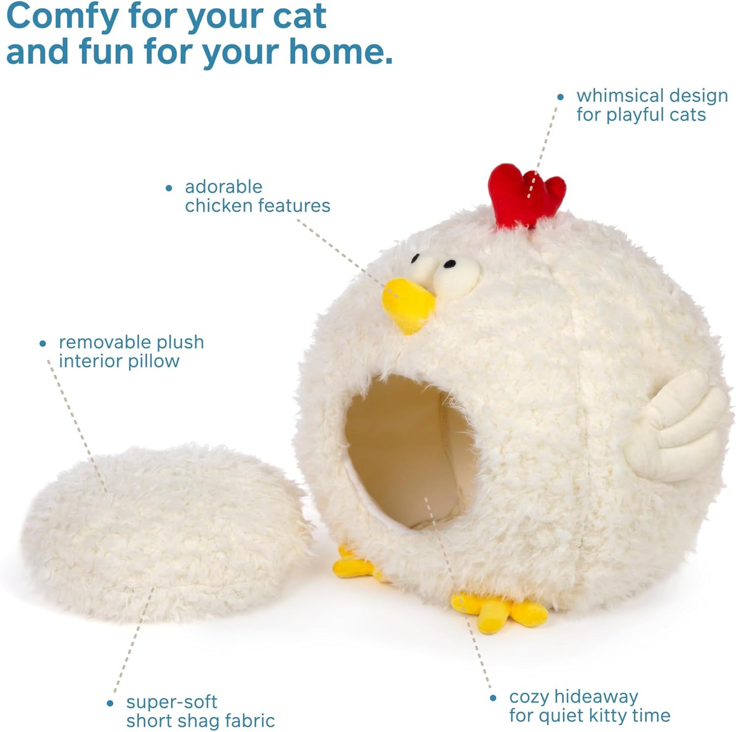 Prevue Pet Products Comfy Chicken Cat and Dog Hideaway Bed 7600 - Novusyes