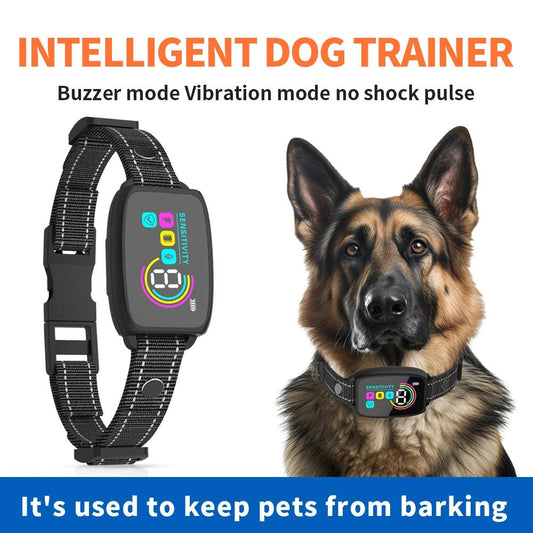 Smart Automatic Anti Barking Dog Collar Rechargeable Bark Stopper Stop Barking HD Digital Display IP67 Waterproof Collar For Dogs Pet Products - Novusyes