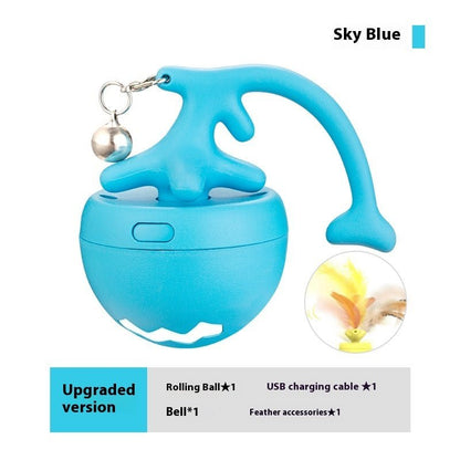 Smart Interactive Cat Toy Ball USB Rechargeable Moving Rolling Ball USB Rechargeable Ball Smart Moving Pets Toy Self - Play Pet Products - Novusyes
