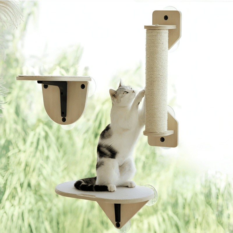 Ultimate Cat Window Perch – Cozy Hammock with Climbing Steps & Scratching Post! - Novusyes
