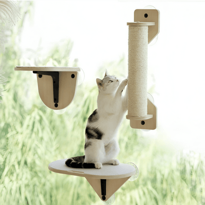 Ultimate Cat Window Perch – Cozy Hammock with Climbing Steps & Scratching Post! - Novusyes